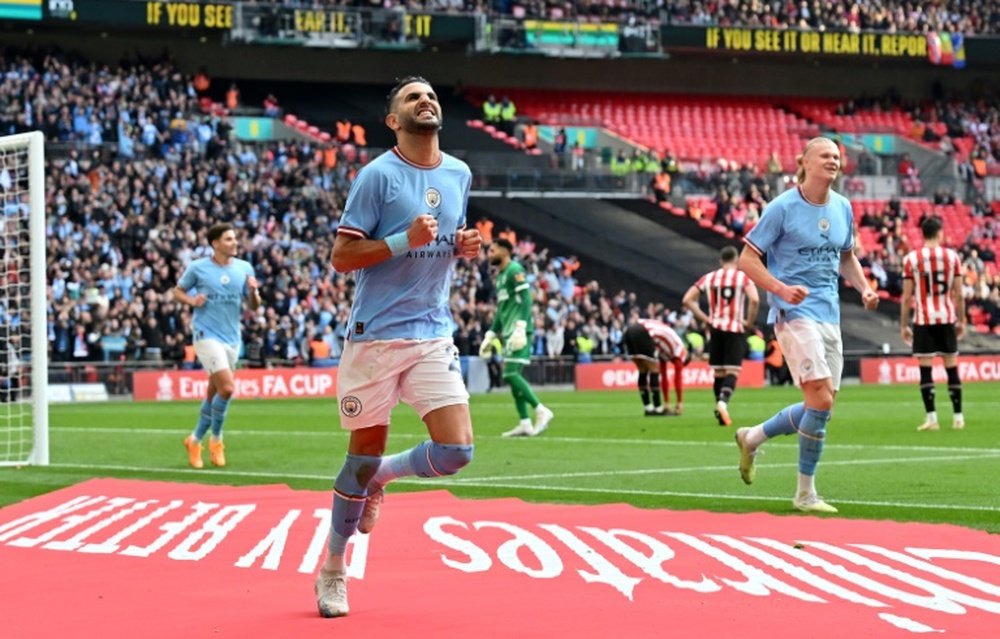 Mahrez fired Man City into the FA Cup final. AFP
