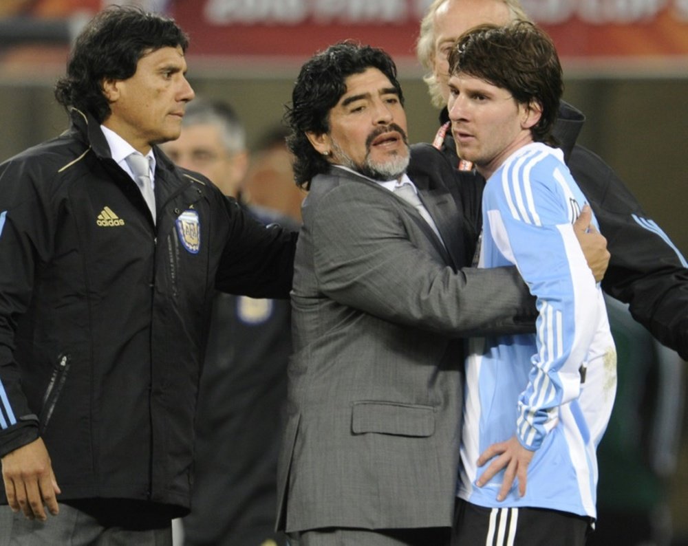 Maradona s'est montré clair sur Messi. AFP