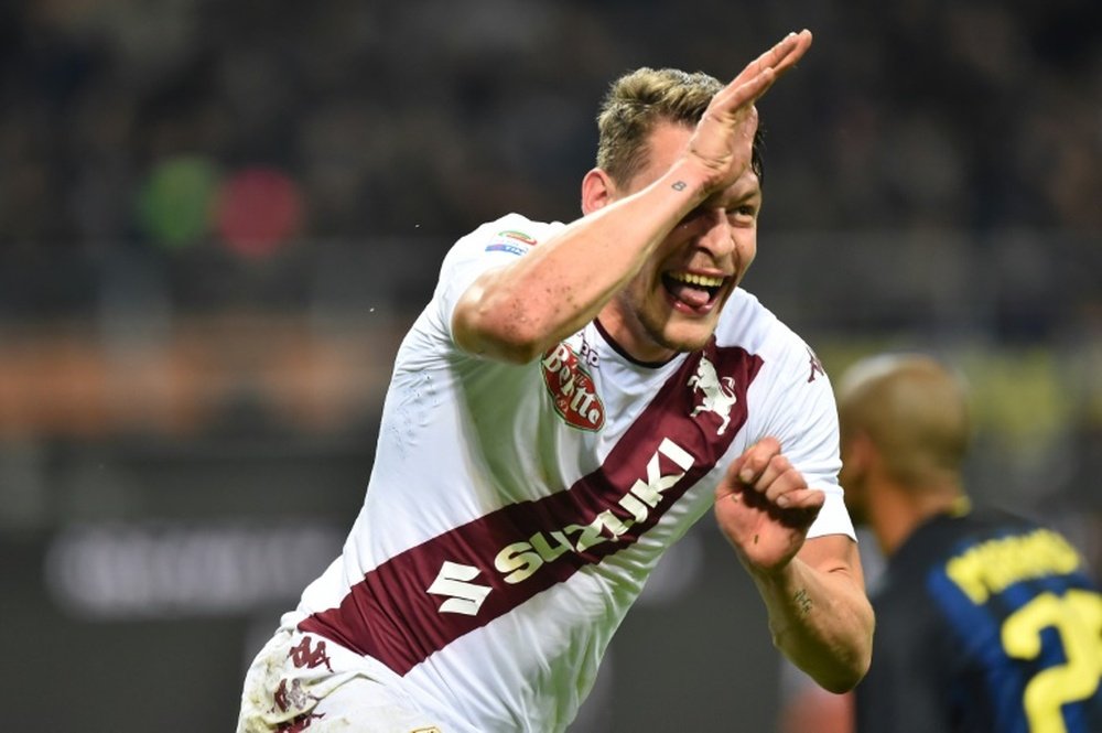 Torinos forward Andrea Belotti, famous for his goal celebration mimicking a roosters comb with an open hand to his forehead