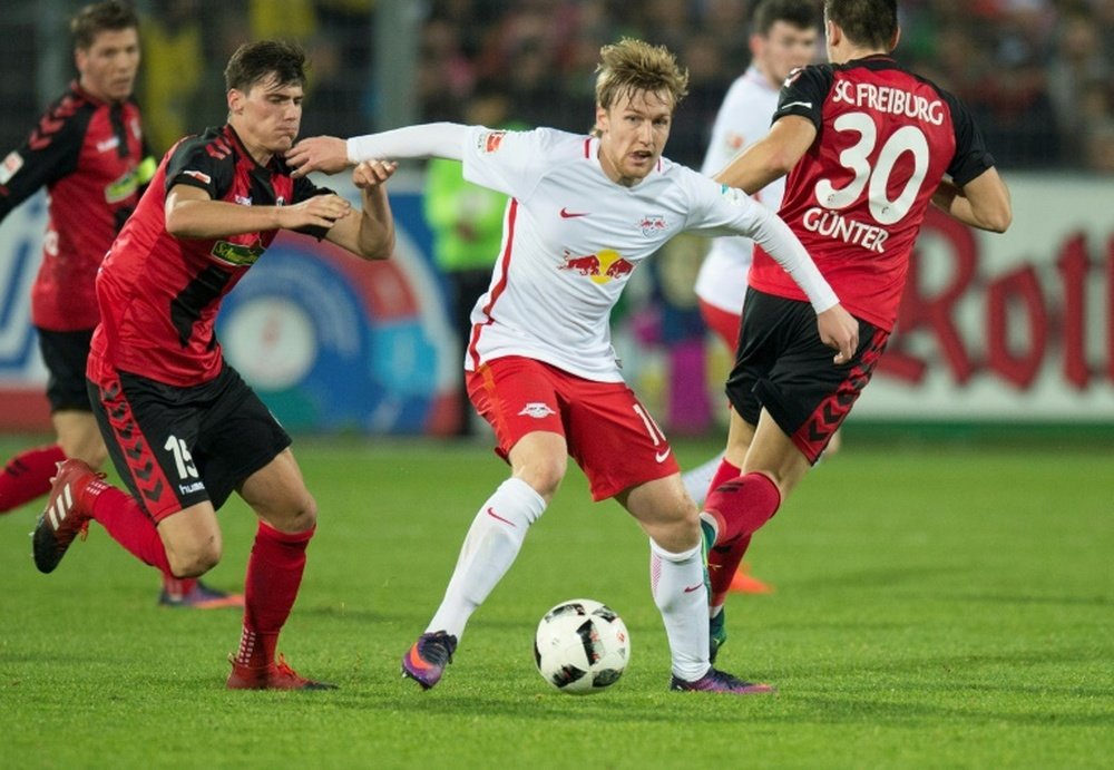 Leipzig y Friburgo hace un año jugaban en Segunda. AFP/Archivo