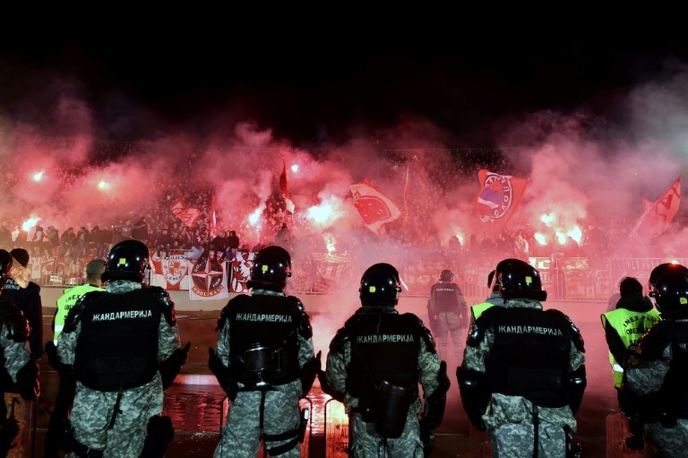 Eternal Derby between Belgrades Partizan. AFP