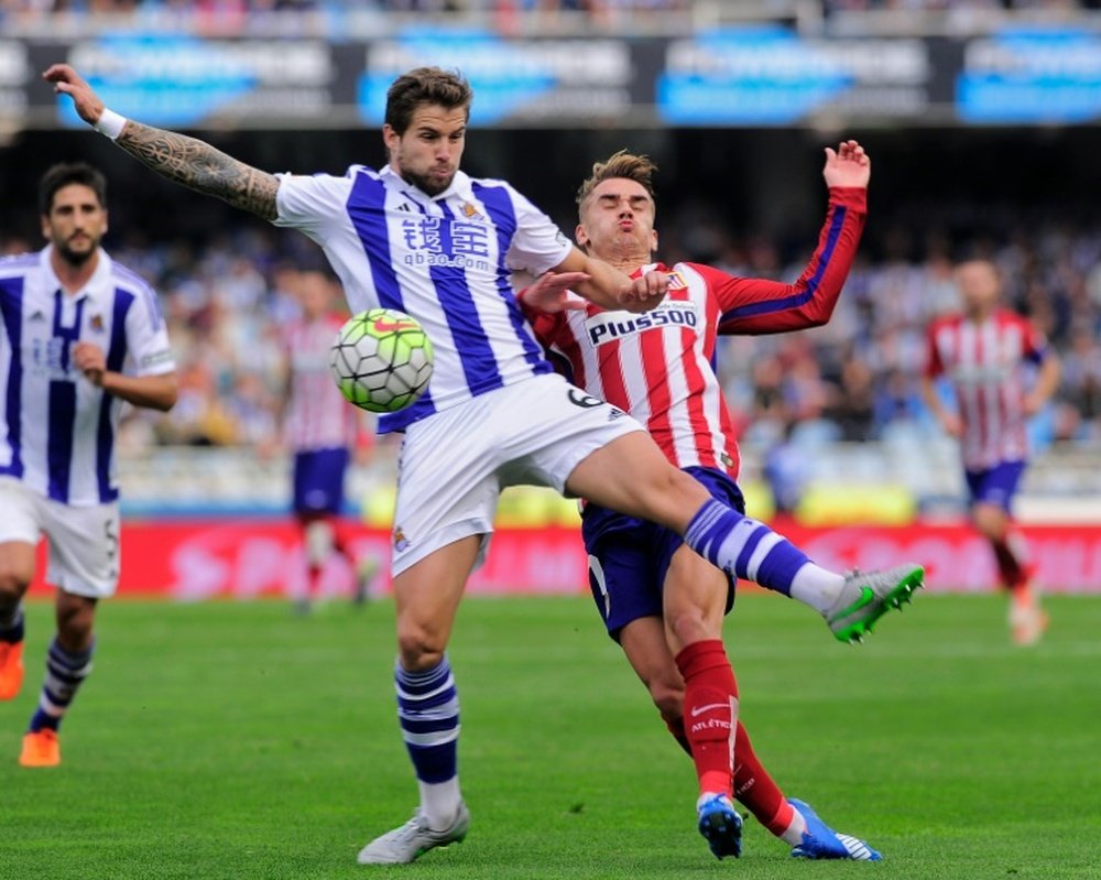 Inigo Martinez (left) has received a call up to the Spain squad for forthcoming matches