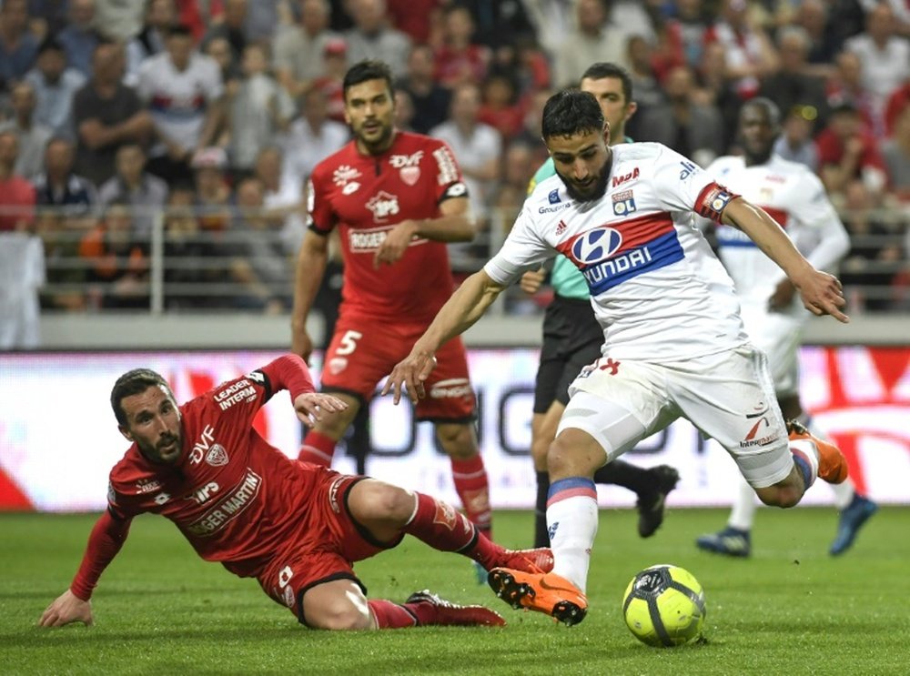Fekir scored a superb goal to net Lyon's third. AFP