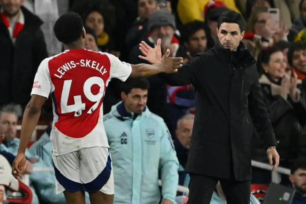 Arteta praised Lewis-Skelly and Nwaneri's contribution to the team. AFP
