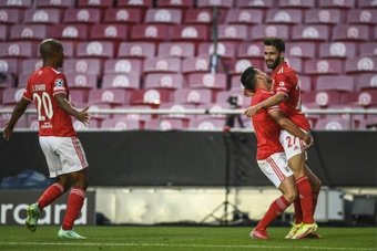 Rafa Silva (R) gave Benfica the lead as they beat.AFP