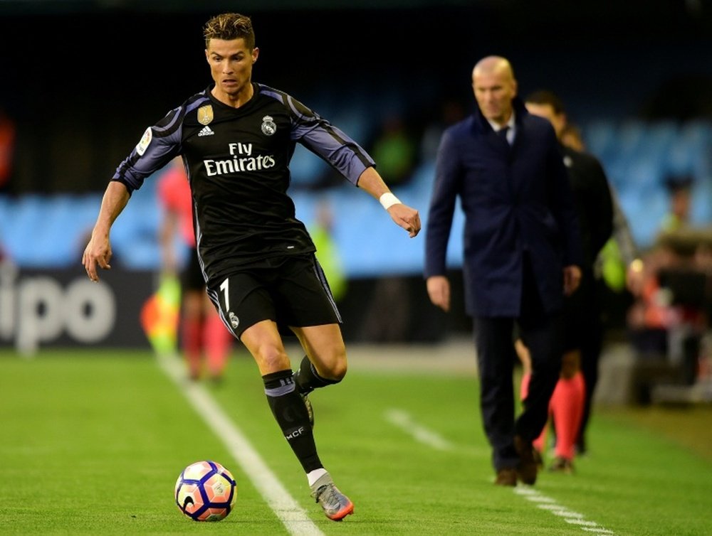 L'attaquant du Real Madrid, Cristiano Ronaldo, lors du match de Liga contre Celta. AFP