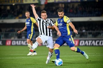 Arthur in action for Juventus against Verona earlier this season. AFP