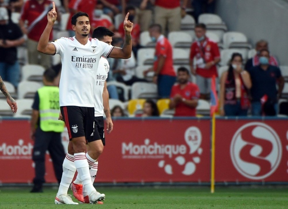 Benfica's Lucas Verissimo was shown the third red card of his career. AFP