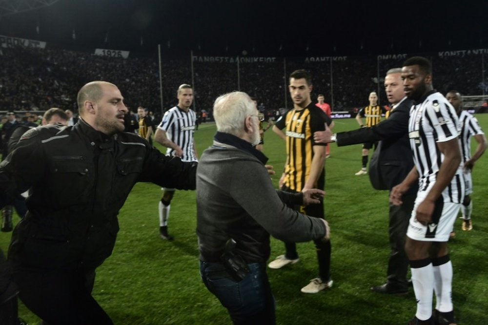 Savvidis' actions were the latest in a long line of violence in Greek football. AFP