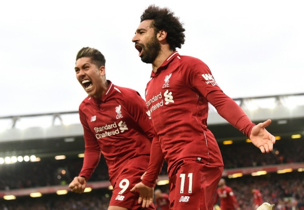 Liverpool will miss Salah and Firmino tonight. AFP/Archivo