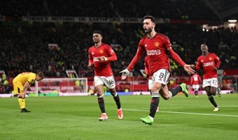 Bruno Fernandes eased the pressure on under-fire Manchester United boss Erik ten Hag as his double inspired a nervous 4-2 win against Sheffield United on Wednesday.