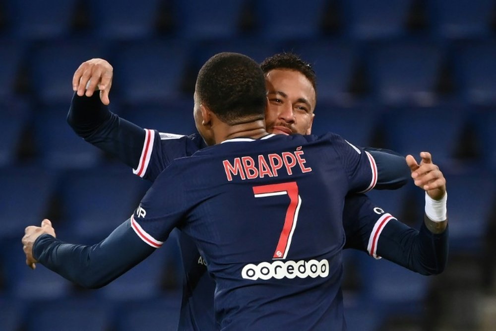 Neymar e Mbappé, prontos para o Monaco e RB Leipzig. AFP