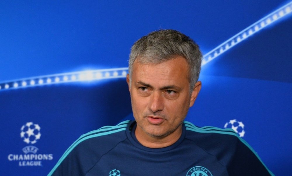 Jose Mourinho gives a press conference on the eve of a UEFA Champions League, group G football match between Chelsea and Porto in Cobham, London on December 8, 2015
