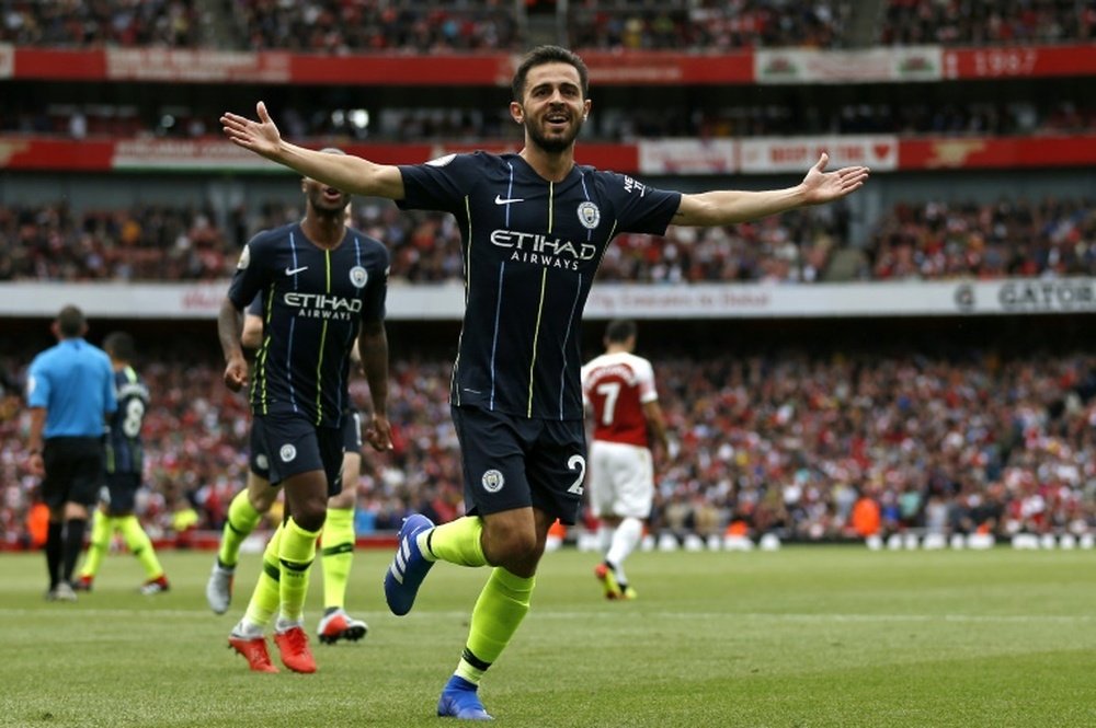Bernardo Silva also scored City's second against Arsenal. AFP