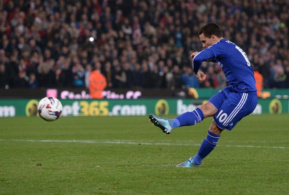 Os dois gols do Chelsea foram marcados pelo belga Hazard. AFP