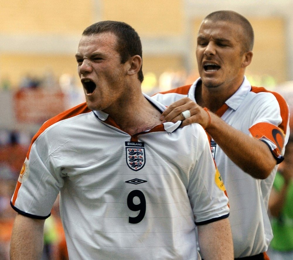 Wayne Rooney and David Beckham during their time together. AFP