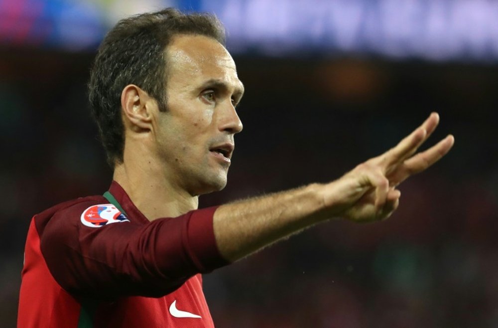 Portugals defender Ricardo Carvalho gestures during the Euro 2016 group F football match between Portugal and Austria at the Parc des Princes in Paris on June 18, 2016