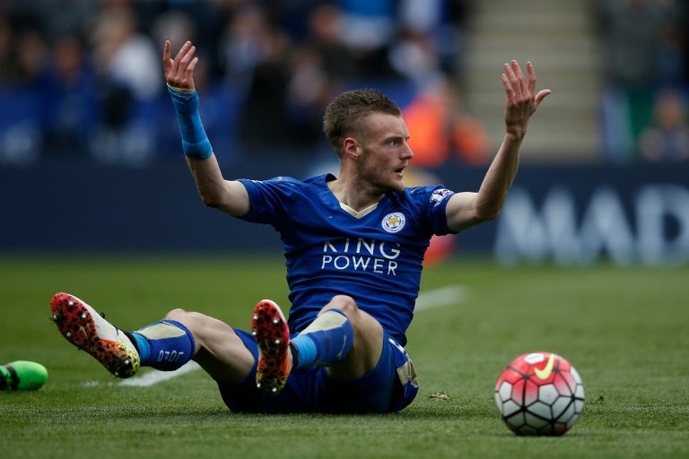 Leicester Citys Jamie Vardy was sent off for diving against West Ham United on April 17, 2016