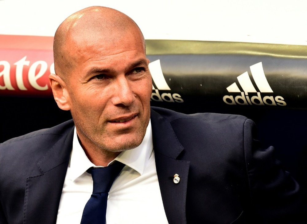 Le coach du Real Madrid, Zinedine Zidane, lors d'un match de Liga. AFP