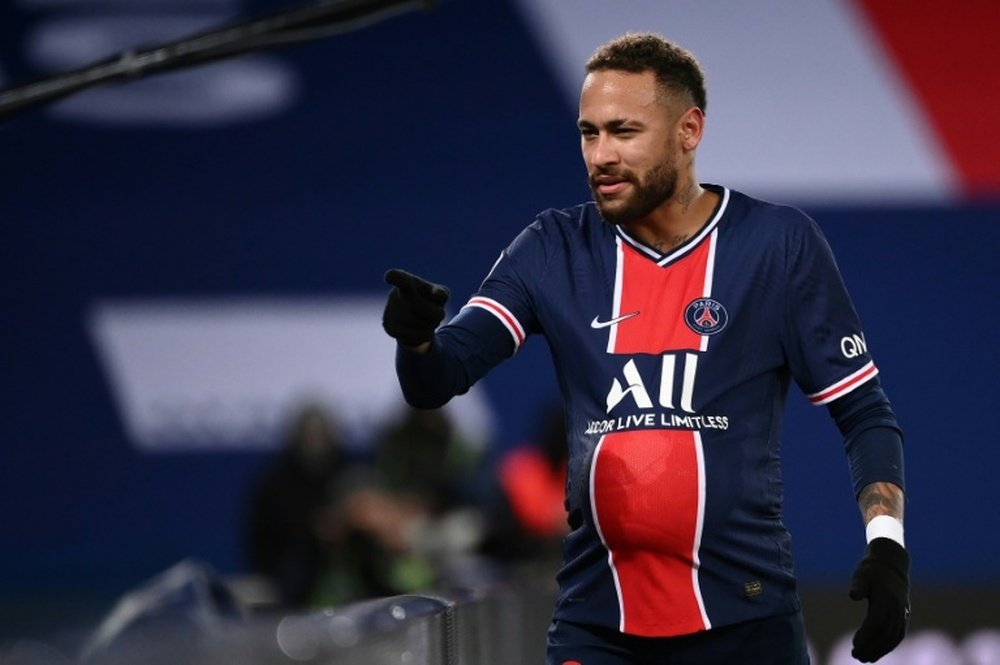 Neymar conclut une superbe action collective face à Montpellier. AFP