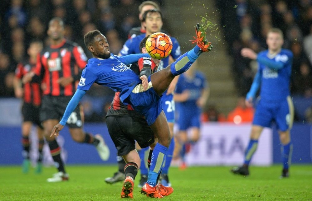 Les joueurs de Leicester et Bournemouth lors d'un match de Premier League. AFP