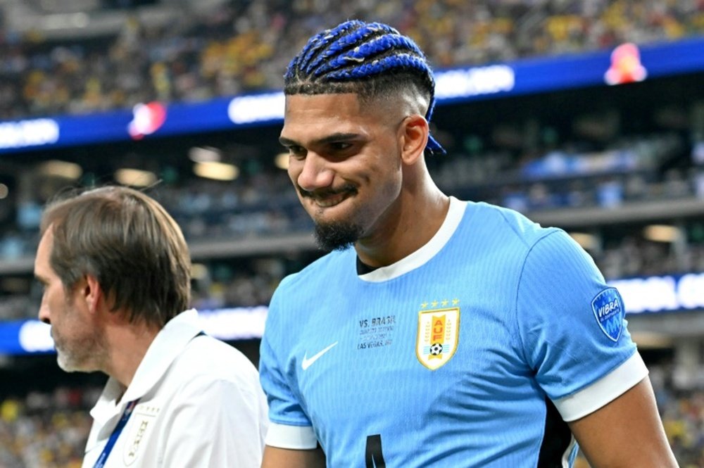 Ronald Araujo was substituted with an injury in Uruguay's win over Brazil. AFP