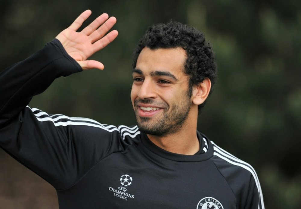 Egyptian midfielder Mohamed Salah attends a training session at Chelsea's training ground. AFP
