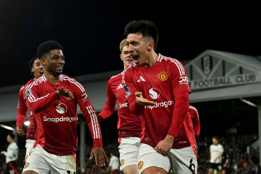 Lisandro Martinez's strike earned Man Utd a 1-0 win at Fulham. AFP