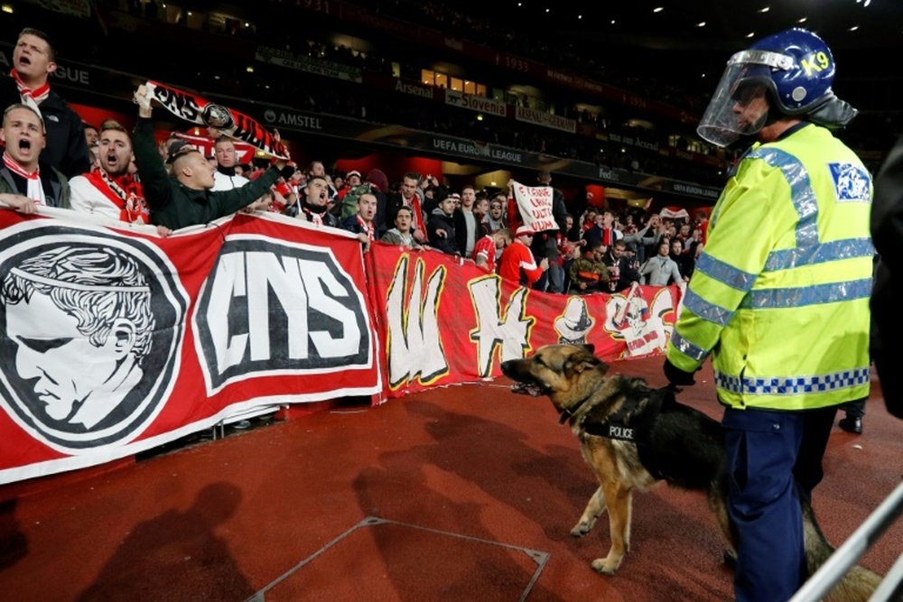 Kick-off was delayed by an hour at the Emirates due to fears for crowd safety on Thursday night. AFP