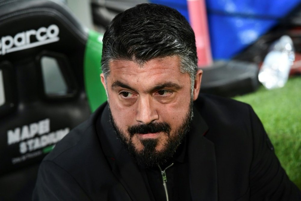 L'entraîneur de l'AC Milan Gennaro Gattuso lors du match contre la Sampdoria, le 28 octobre 2018 à San Siro