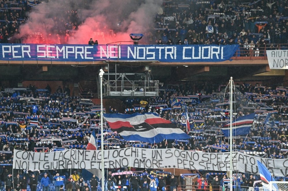La directiva de la Sampdoria volvió a recibir una amenaza. AFP