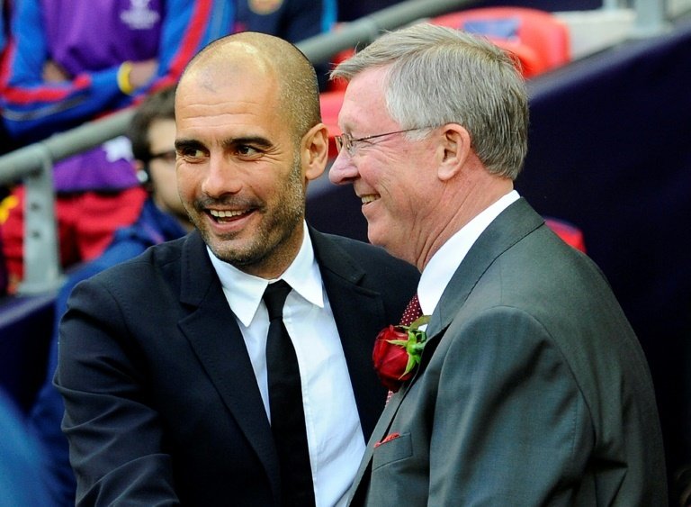 Ferguson and Guardiola are two of the greatest managers alive. AFP