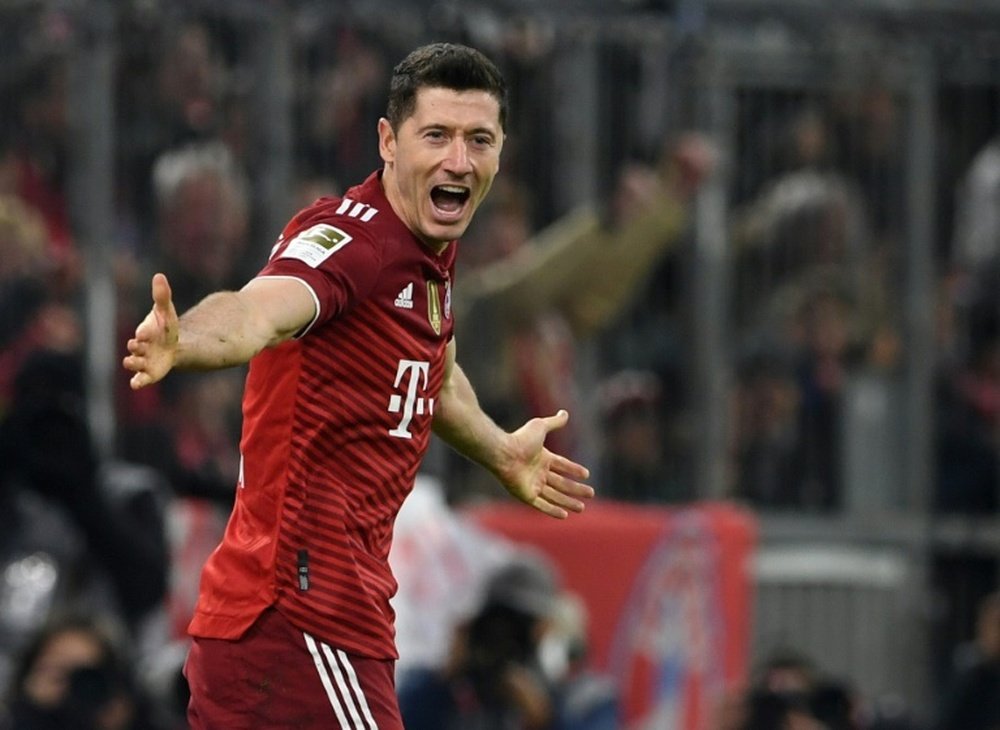 Robert Lewandowski scored his 13th Bundesliga goal this season for Bayern Munich on Saturday. AFP