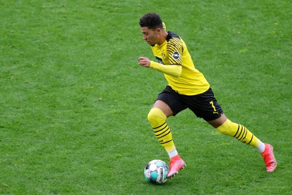 Jadon Sancho disfruta en su regreso a Dortmund. AFP