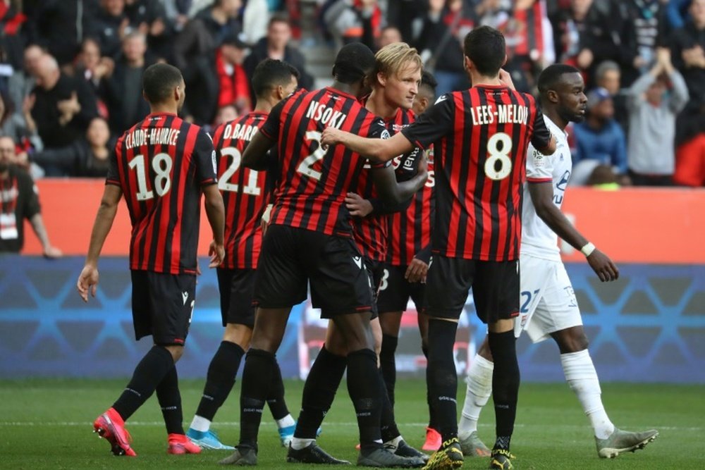 Les compos probables du match de Ligue 1 entre Nice et Brest. AFP