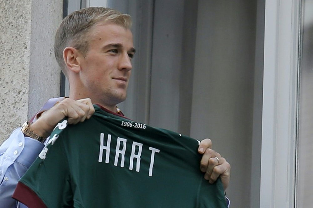 British goalkeeper Joe Hart poses in Turin ahead of a medical check before joining Torino from former club Manchester City on August 30, 2016