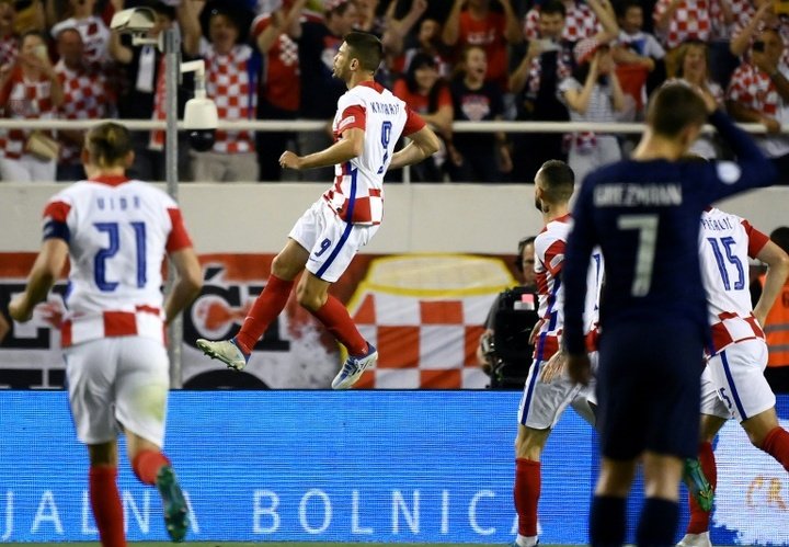 Francia empató a uno ante Croacia. AFP