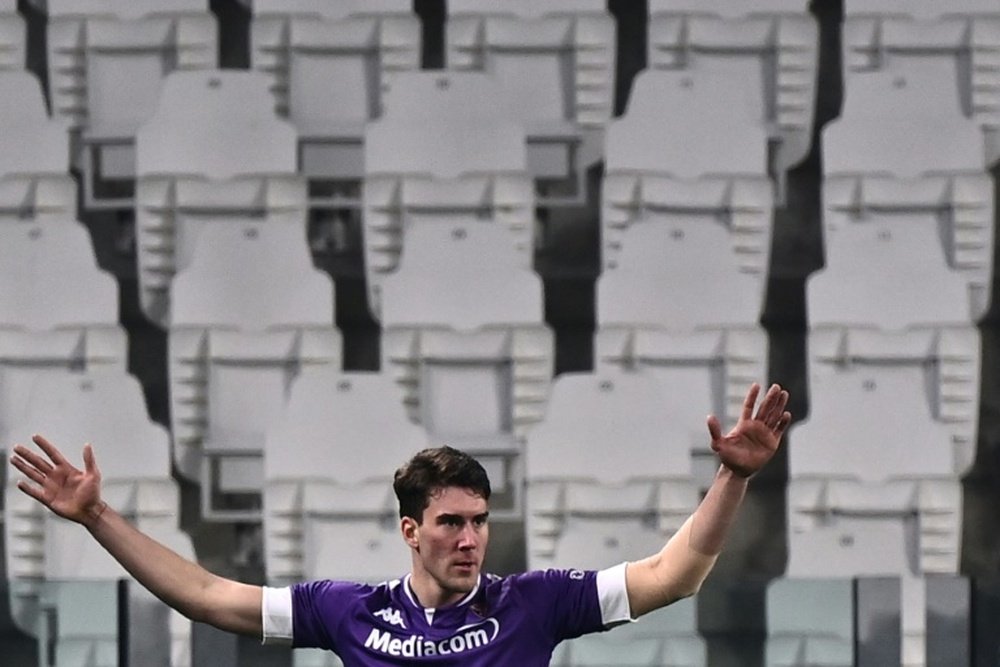 Vlahovic quiere quedarse en la Fiorentina. AFP