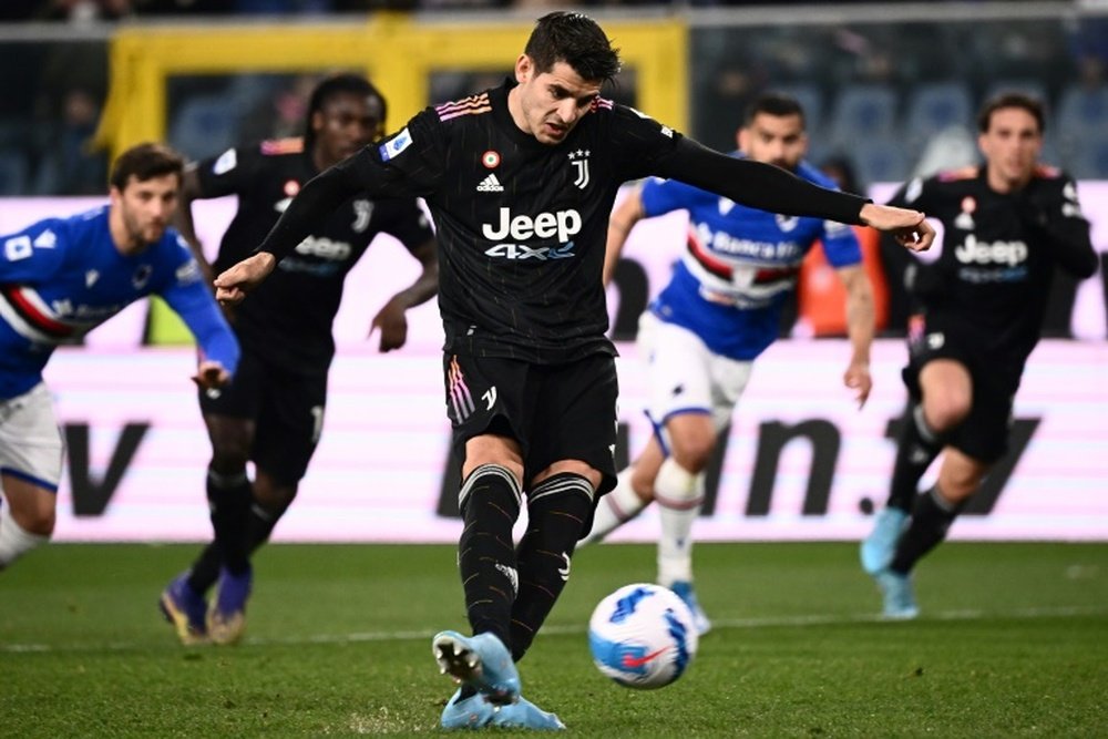 Alvaro Morata scored twice as Juventus won at Sampdoria. AFP
