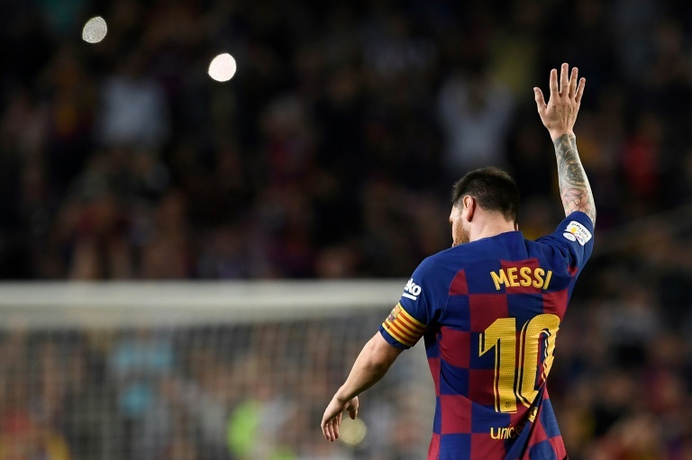 Messi celebra su gol ante el Sevilla.