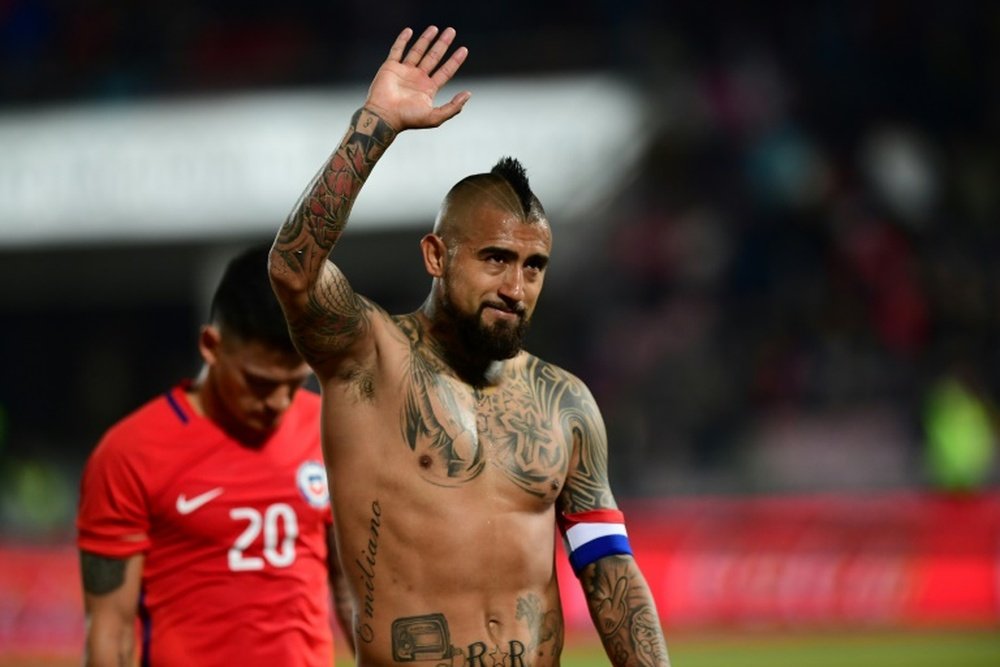 Arturo Vidal: one of the goalscorers against Cameroon. AFP