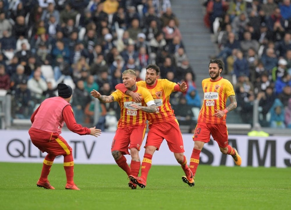 El Benevento soñó con puntuar, pero cayó ante la Juventus. AFP