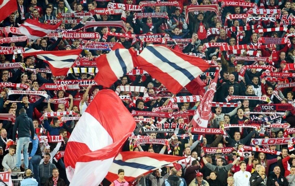 Lille fans provoked anger with a pair of banners targeting women. AFP
