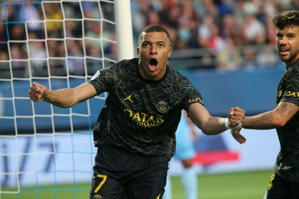 Mbappe wants to see out his contract in Paris before leaving. AFP