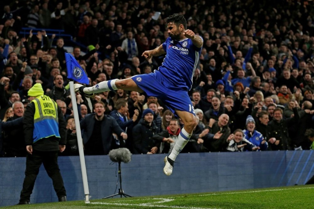 Costa is Chelsea's top scorer with 14 goals this season. AFP