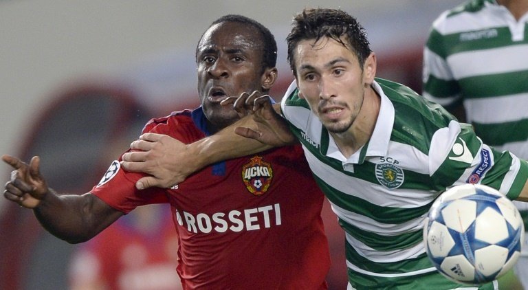 Seydou Doumbia (left) scored a brace in CSKA Moscows Champions League play-offs second leg against Portugals Sporting at the Khimki Arena outside Moscow on August 26, 2015