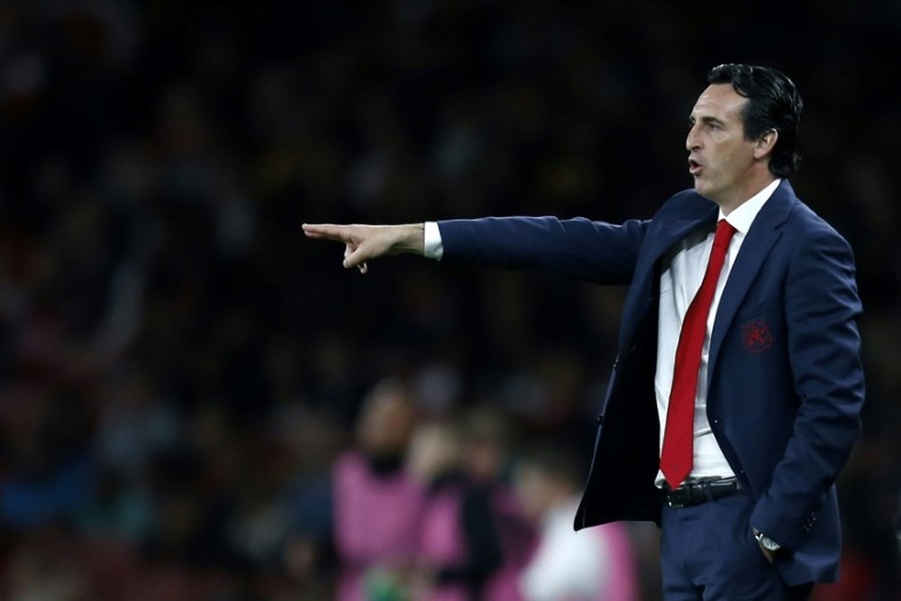 Emery pictured during Arsenal's midweek Europa League victory. AFP