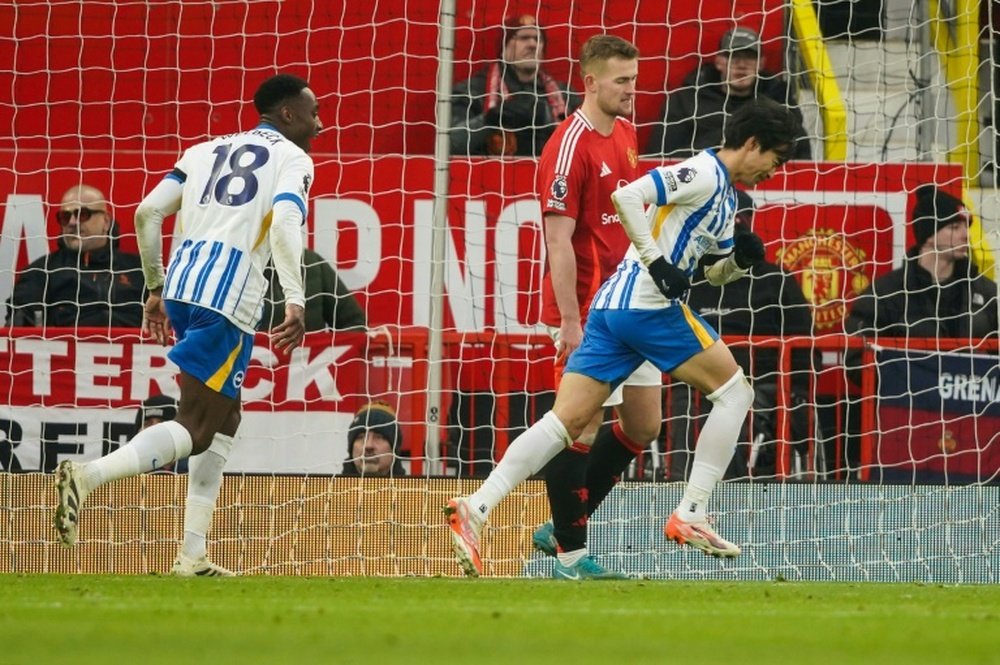 Bruno Fernandes netted a penalty for United against Brighton. AFP