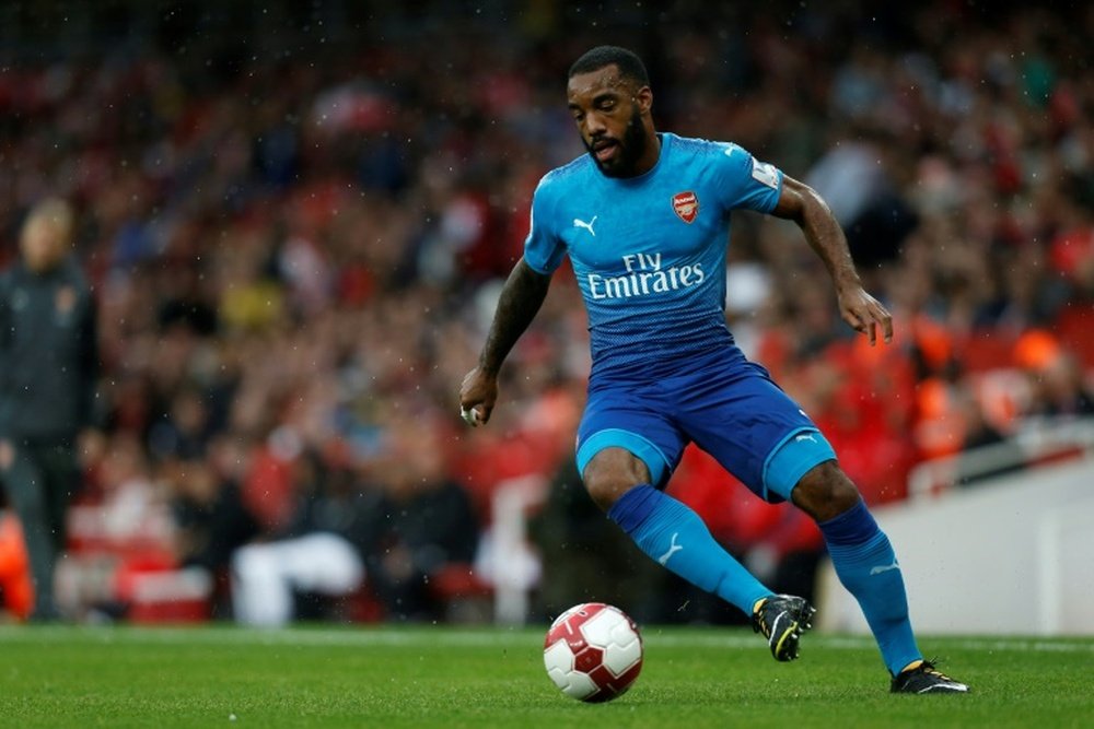 Arsenals Alexandre Lacazette controls the ball during their pre-season friendly against Benfica
