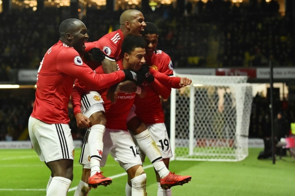 Lingard came off the bench to score twice for United. AFP